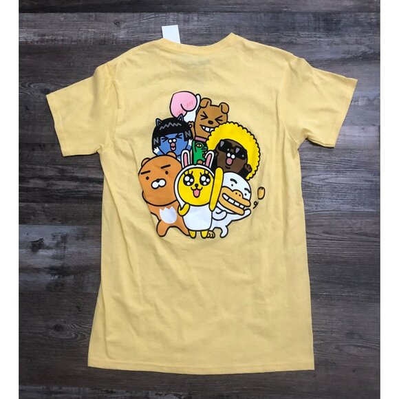 Kakao Friends Adult Small Double Sided Yellow T Shirt New with Tags - Picture 1 of 4
